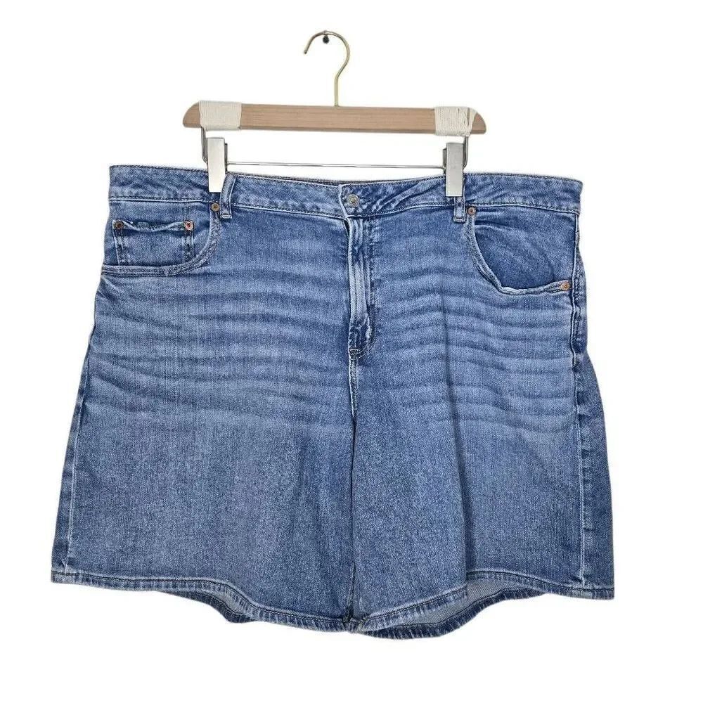 American Eagle Low Rise Baggy Shorts Size 18 Blue Denim